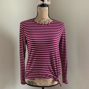 Striped Knotted Long Sleeve Top